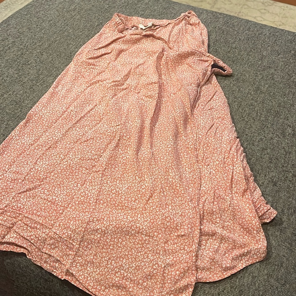 Midi skirt, pink leopard print size large